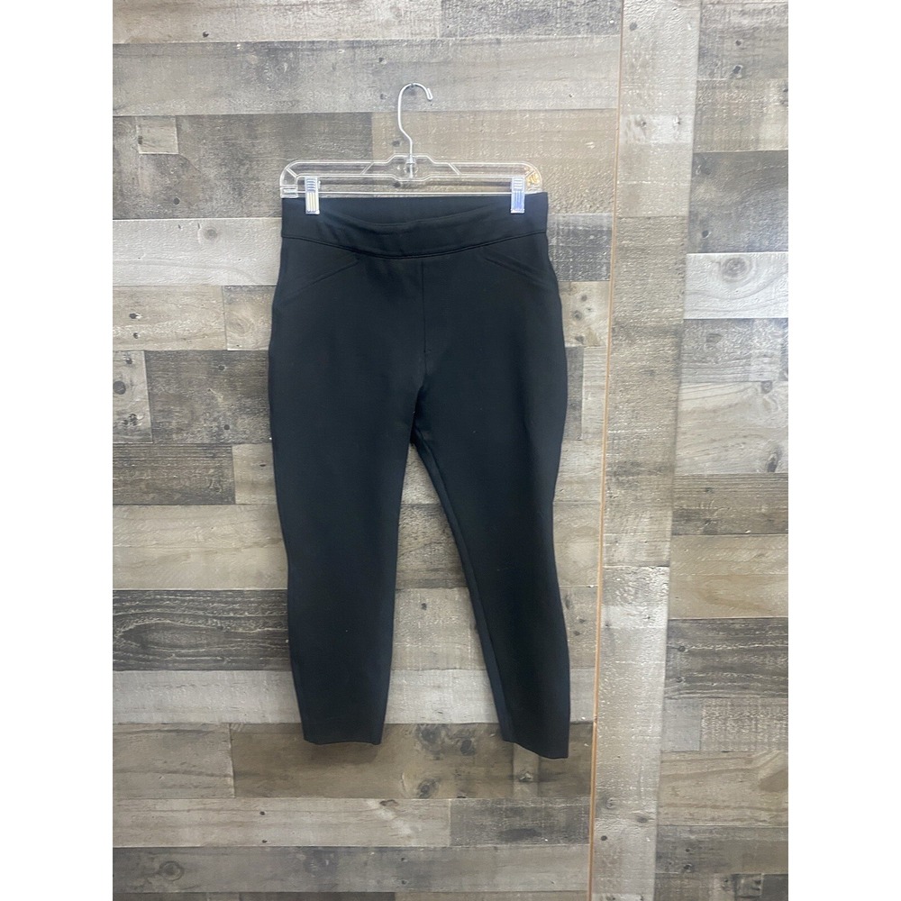 Spanx High Waist Straight Leg Ponte Pants 20254Q Black Petite Medium